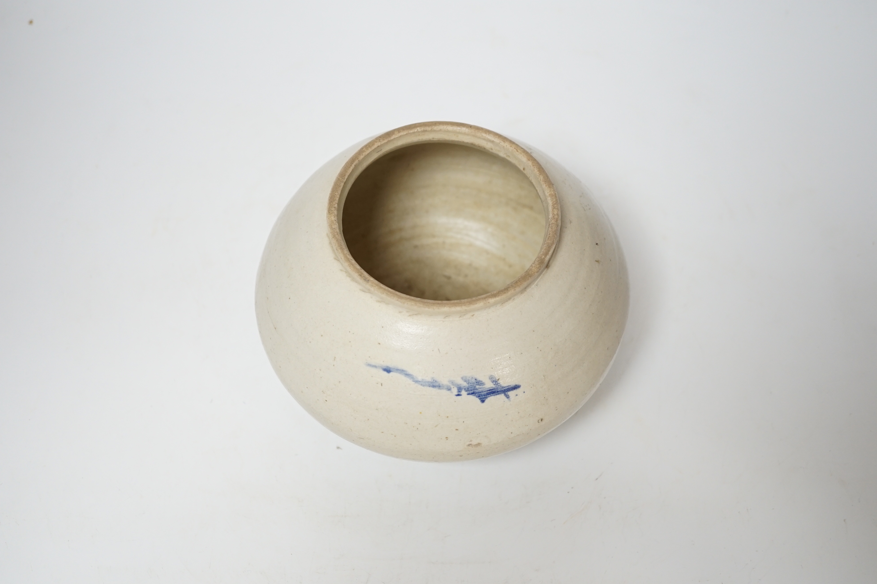 A 19th century Korean blue and white jar, 13cm high